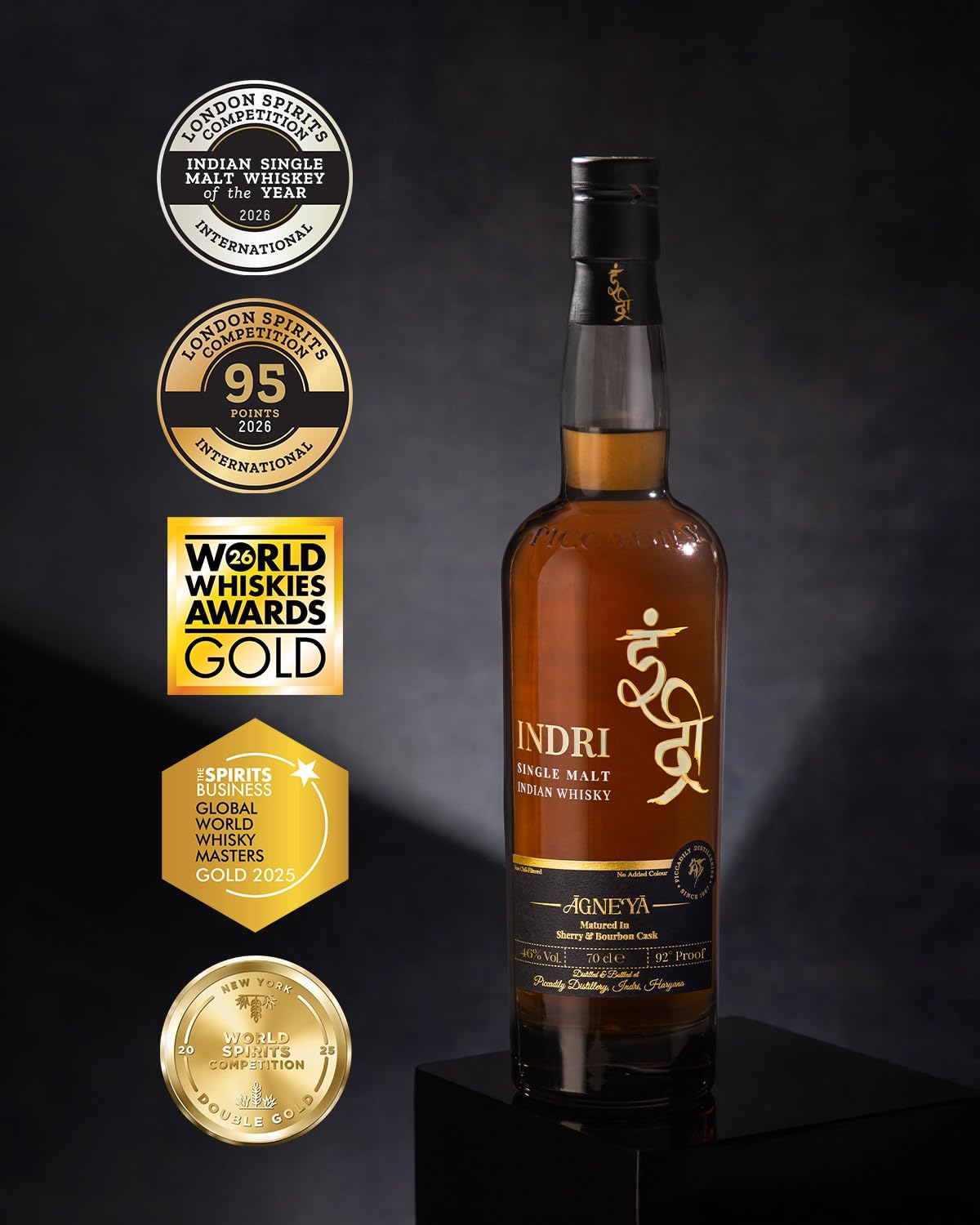 Indri Agneya Single Malt Indian Whisky : Amazon.sg