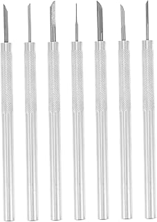 Didiseaon Marking Cutters 7pcs Micro Carving Cutting Chisels Woodcut Cutters Woodworking Knives Carving Chisels Woodworking Cutters Woodcut Knives Cutting Wood Carving Aluminum Alloy