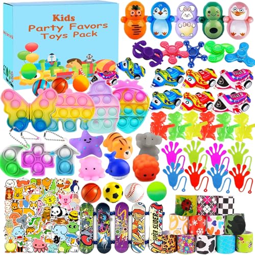 117 Pack Party Favors Toy Assortment Bundle for Kids,Birthday Bag Fillers Stocking Stuffers,Carnival Prizes School Classroom Rewards Treasure Box Toys Pinata Stuffers Goodie Bags Bulk Toys