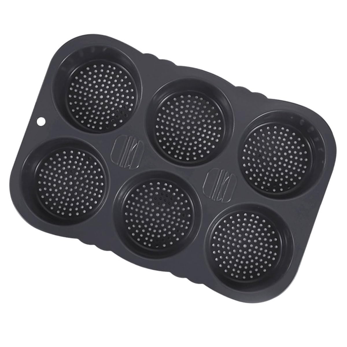 Silicone Multi-Grid Hamburger Bun Mold 6-Cavity Non-Stick Bread Baking Pan French Bread Loaf Mold Kitchen Bakeware Tool for Oven and Microwave