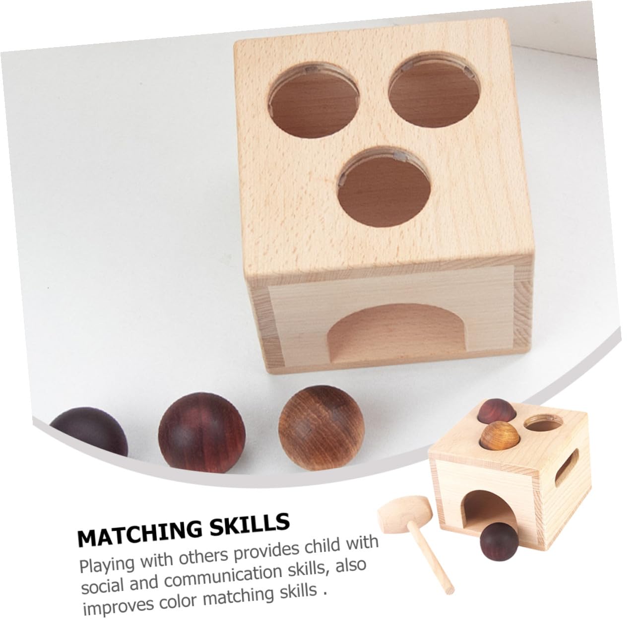 VICASKY Giocattolo Caduta di Palline in Legno Educativo per Bambini, Set, Migliora Coordinazione Mano-Occhio, per Giochi di Apprendimento Montessori