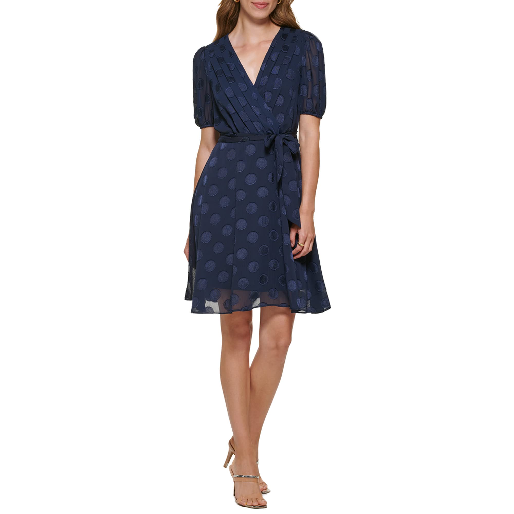 DKNYWomen's Balloon Sleeve Tea Dress