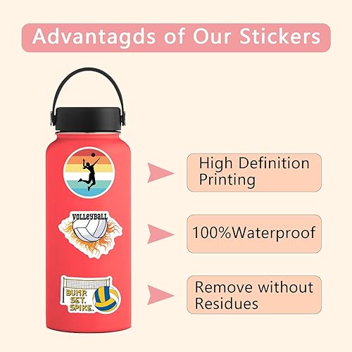 Miniatura 7 de Volleyball Stickers,110PCS Cool Sport Motivational Volleyballs Waterproof Vinyl Decals for Kid Teen Adult Water Bottle Laptop Phone Computer