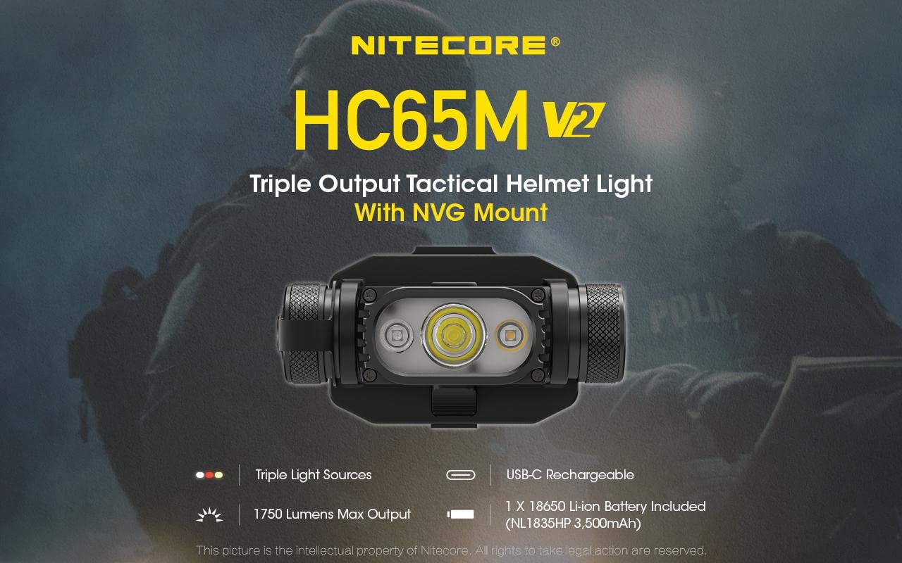 Amazon.co.jp: Nitecore HC65M V2 NVG マウント可能なヘルメットライト