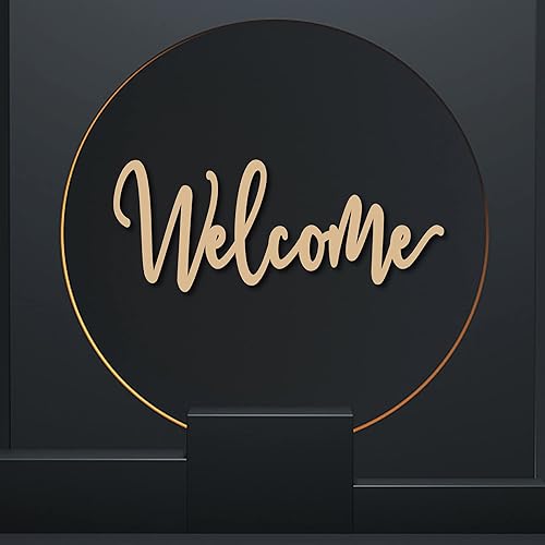 Miniatura 5 de CREATCABIN Letrero de bienvenida para pared, decoración de madera de bienvenida, letrero de bienvenida rústico para puerta delantera, hogar,
