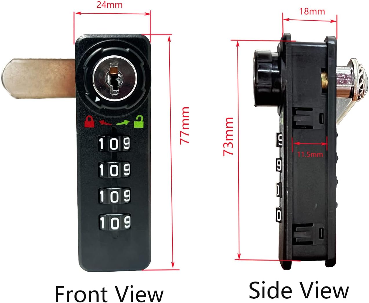 4 Pack Digital Combination Cabinet Lock - Password Entry, Cam Lock for Tool Box, Drawers, School Lockers with Keys