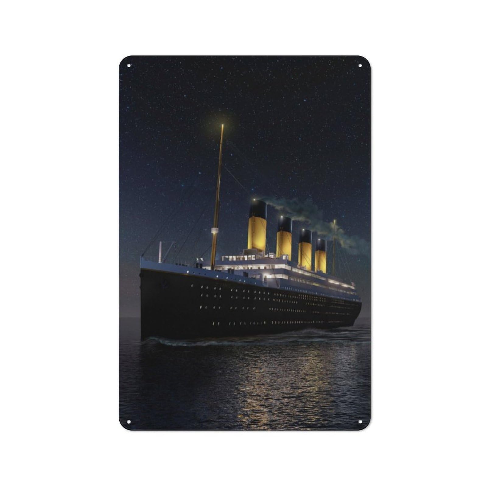 Junmoney The Ship That Never Sinks Rustic Tin Wall Plaque 30X20cm For Garage Or Workshop, For Garage Decor Fans, For Retro Home Interiors