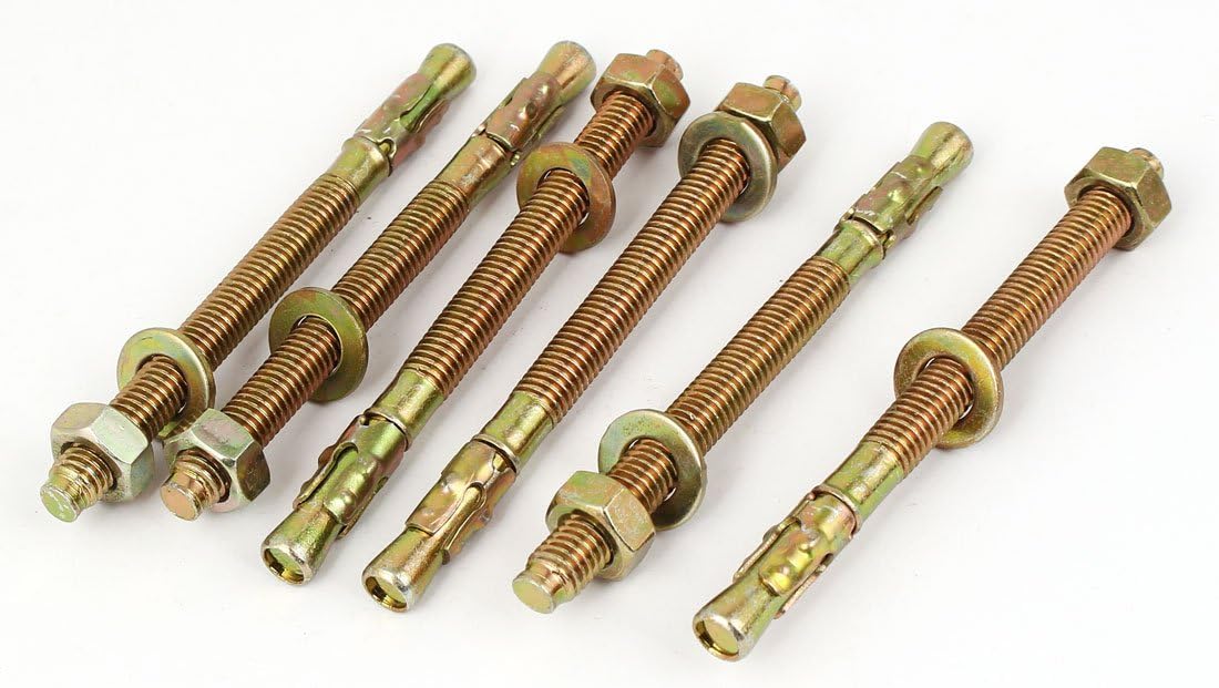 Yellow Zinc Anchors Plated Expansion Bolt Anchors Gecko Car Repair Bolts Expansion Anchors M8x100mm 6pcs