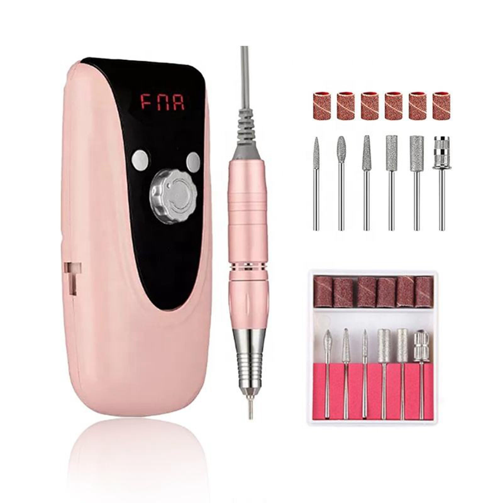 Taladro de uñas profesional, lima de uñas eléctrica profesional, máquina de talaa de uñas eléctrica profesional, máquina de taladro de uñas portátil, kit de pedicura para manicura y pedicura