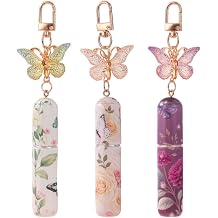Travel Perfume Bottles Refillable, 5ml Mini Perfume Bottle with Butterfly Keychain, Portable Perfume Atomizer For Women 3PCSGreen, Yellow, Purple