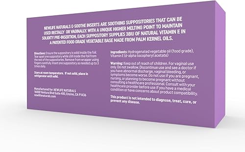 Miniatura 2 de NewLife Naturals Supositorios de vitamina E para mujeres, sequedad vaginal, irritación, menopausia, alivio de la atrofia, todo natural, sin