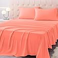 Elegant Comfort Luxurious 1500 Premium Hotel Quality Microfiber Three Line Embroidered Softest 4-Piece Bed Sheet Set, Wrinkle and Fade Resistant, Full, Dusty Rose