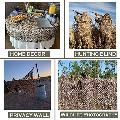 Yeacool Camo Netting Camouflage Netting Camo Blind Army Net Sunshade Mesh For Hunting Military Decorations Party Shooting (Dry Grass, 6.5Ftx5Ft, 2M*1.5M) #TOP1
