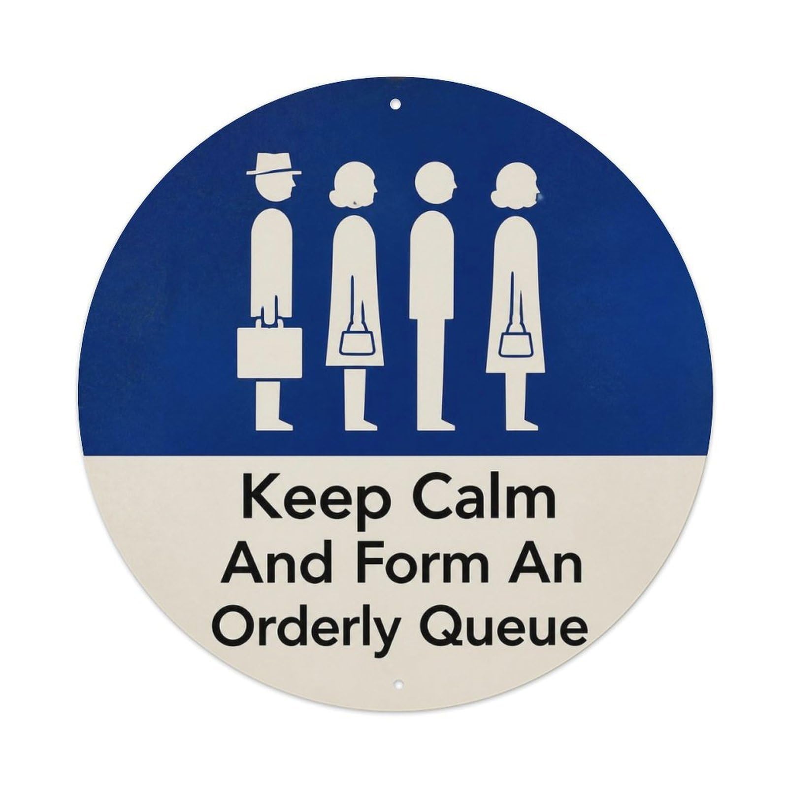 Olyhtr 8X8inch Classic Style Orderly Rules Witty Notice British Illustration Style Metal Tin Sign