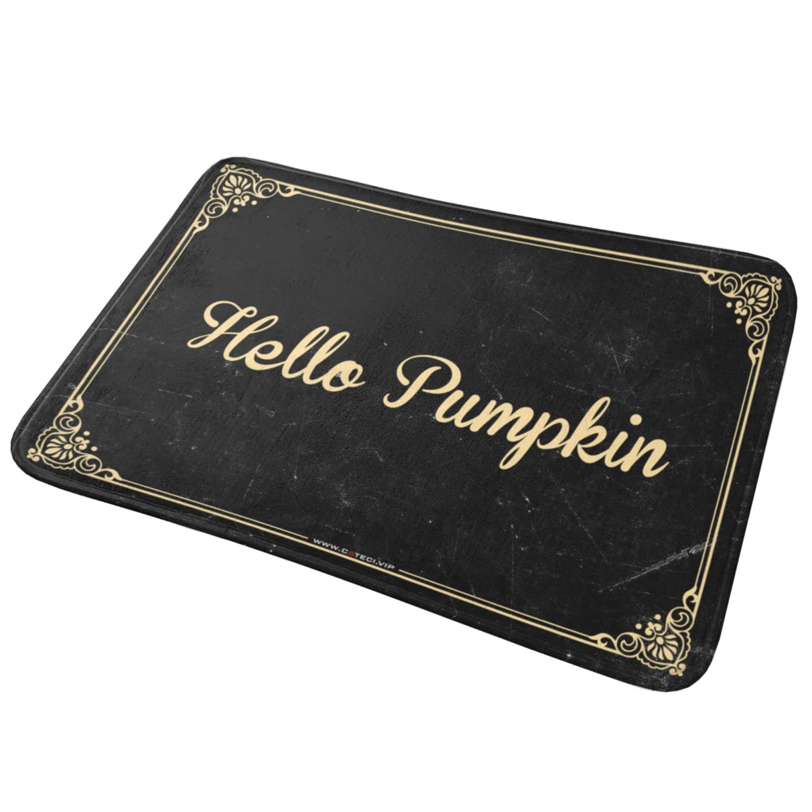 Zerbino invernale con scritta "Hello Pumpkin", decorazione per porte e interni (65 x 90 cm)