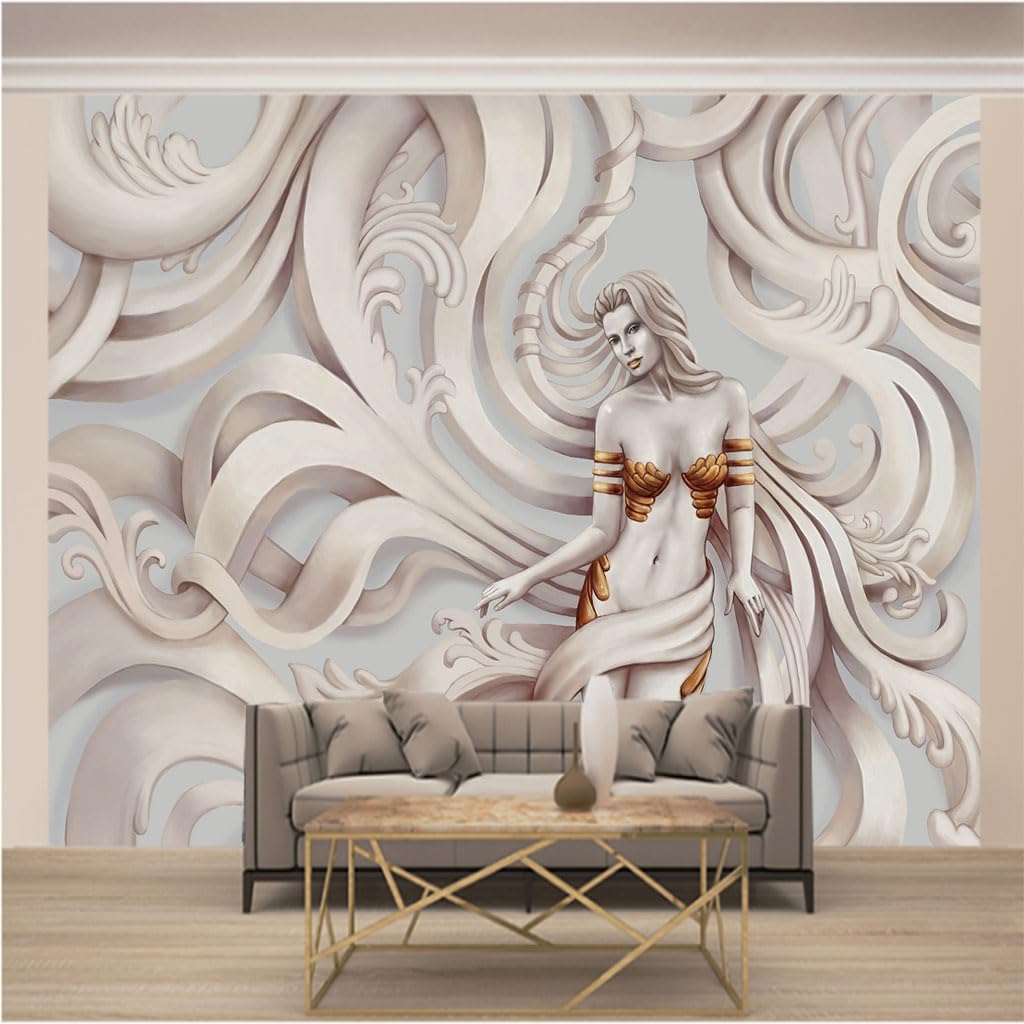 Papier peint panoramique 3D intissé moderne trompe l'oeil pour agrandir le salon et la chambre