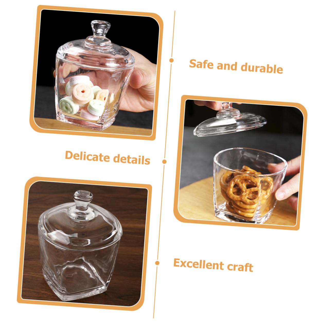 Toyvian Glasdose Mit Deckel 2 Stück 260 Ml Klarglas Vorratsglas Luftdicht Für Snacks Süßigkeiten Und Tee Vielseitig Einsetzbar