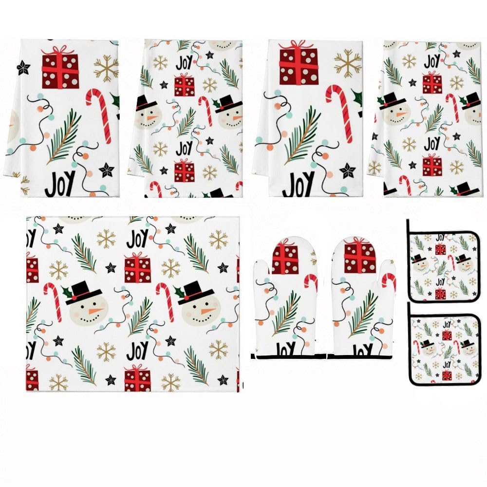 9PCS Festive Snowman 1 Cucina Decor e Accessori Set