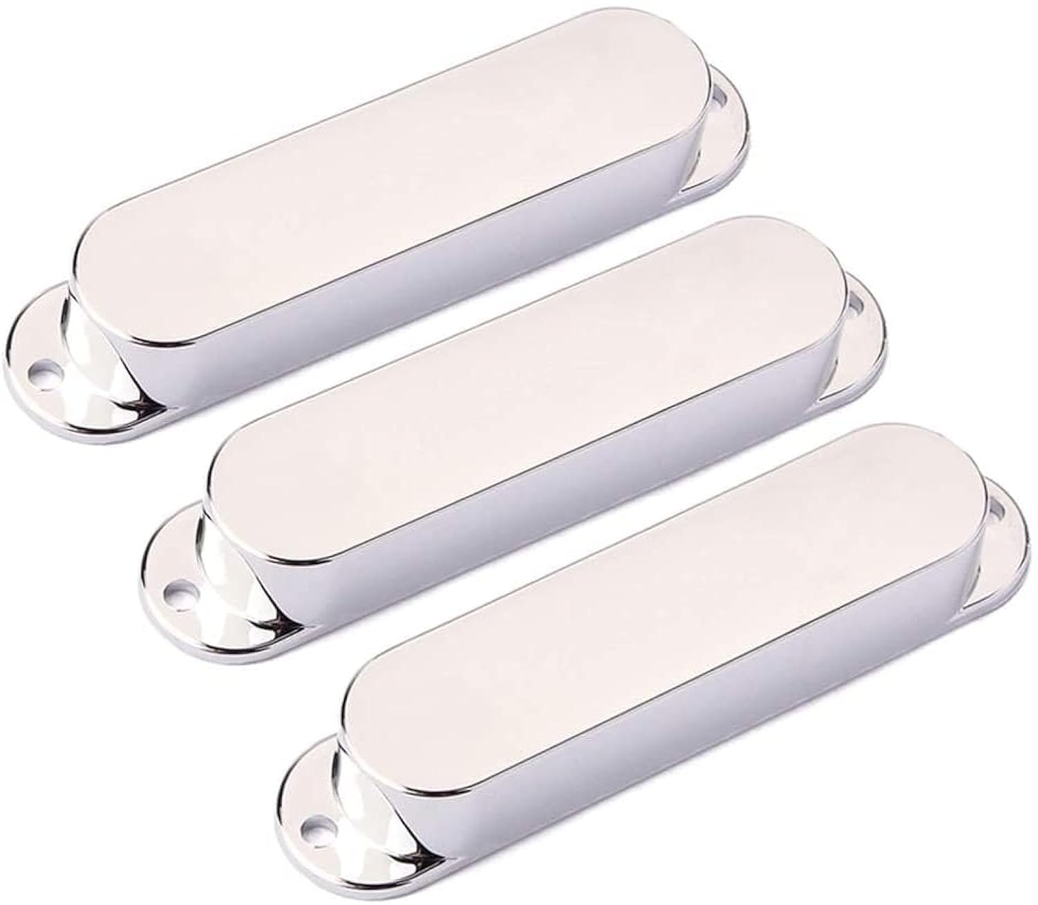 Alnicov 82mm Pickup Covers Plastic Closed Shell Electric Guitar Single Coil Pickup Covers Pack of 3（Chrome）