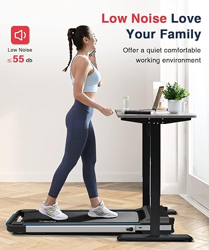 Miniatura 7 de REDLIRO - Caminadora para escritorio 2 en 1 cabe bajo la cama máquina para caminar portátil ahorro de espacio fitness motorizada caminadora plegable