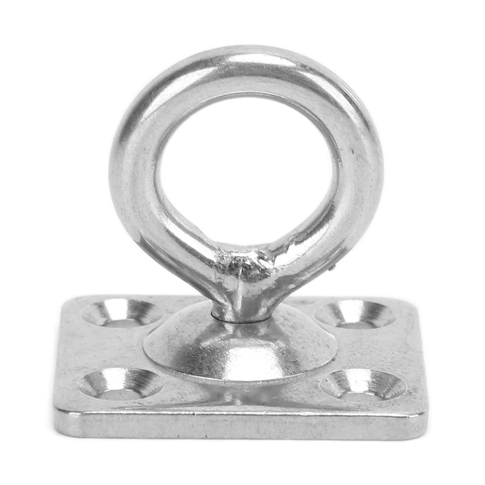 Square Door Buckle, Stainless Steel 360° Rotating Ceiling Hooks Pad Eye Plate U Hooks for Seawater Environment Operation(5mm)