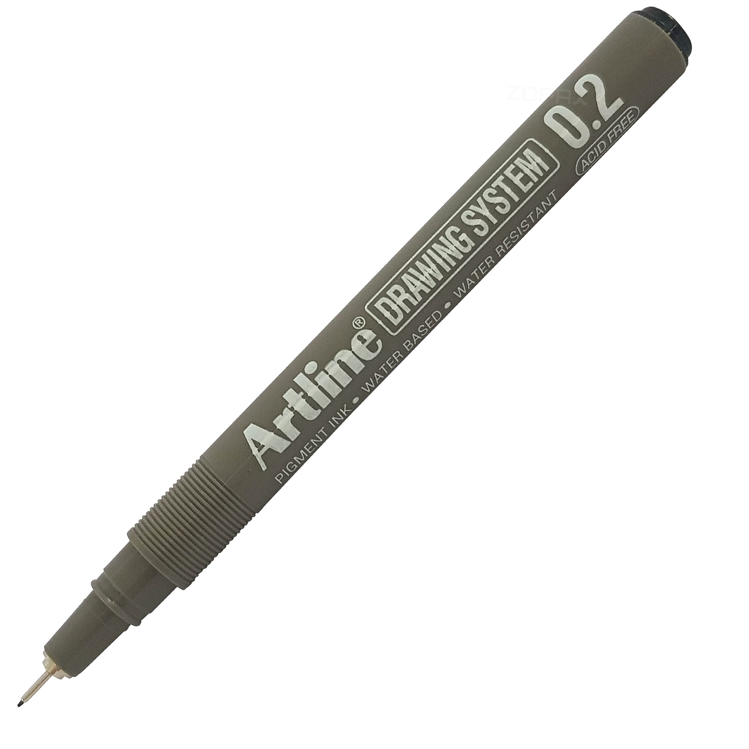 artlineDrawing System Technical Fineliners BLACK Pens Pigment Ink Architects (0.2mm Tip)