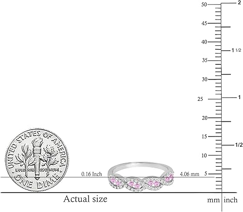 Miniatura 5 de Dazzlingrock Collection Anillo de boda de aniversario con piedras preciosas redondas y diamantes blancos para mujer (color diamante blanco I-J,