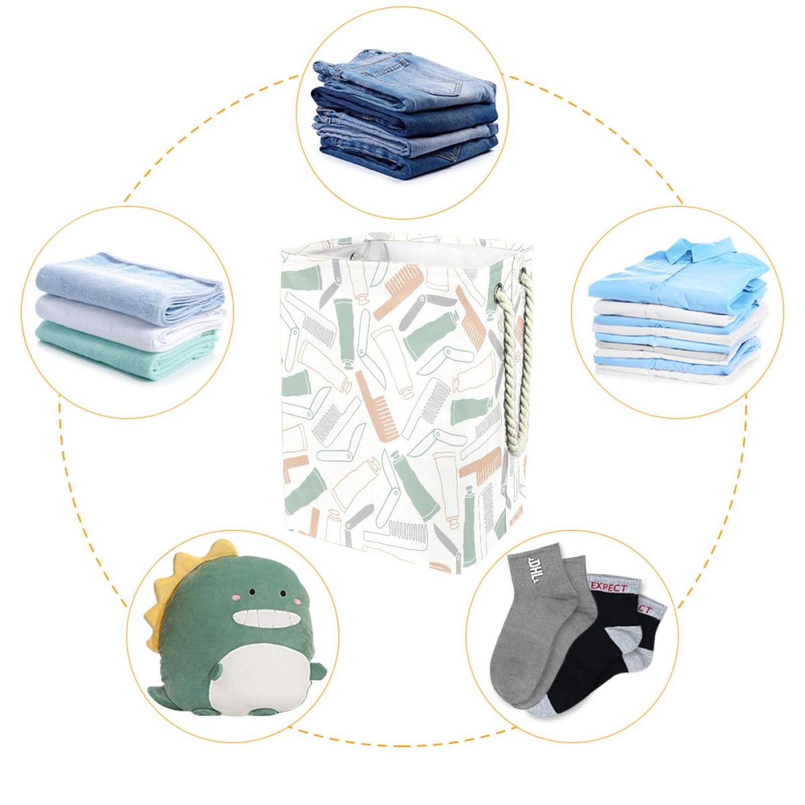 Prodotti per l'igiene personale, grande cesto portabiancheria con manico resistente, cestino per vestiti sporchi per camera da letto, bagno, dormitorio universitario