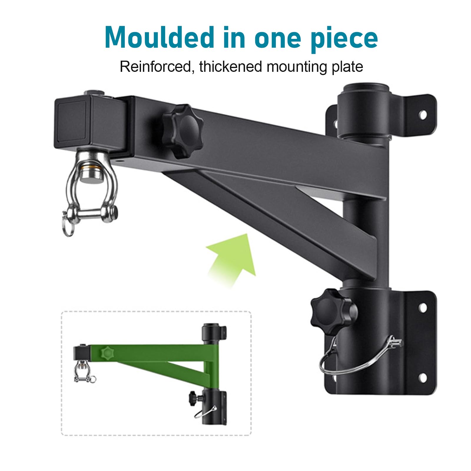 Soporte de pared para saco de boxeo, soporte giratorio de alta resistencia, soporte de pared ajustable para sacos de boxeo, kickboxing y speed bags, regulable de 43 a 63 cm, hasta 113-227 kg