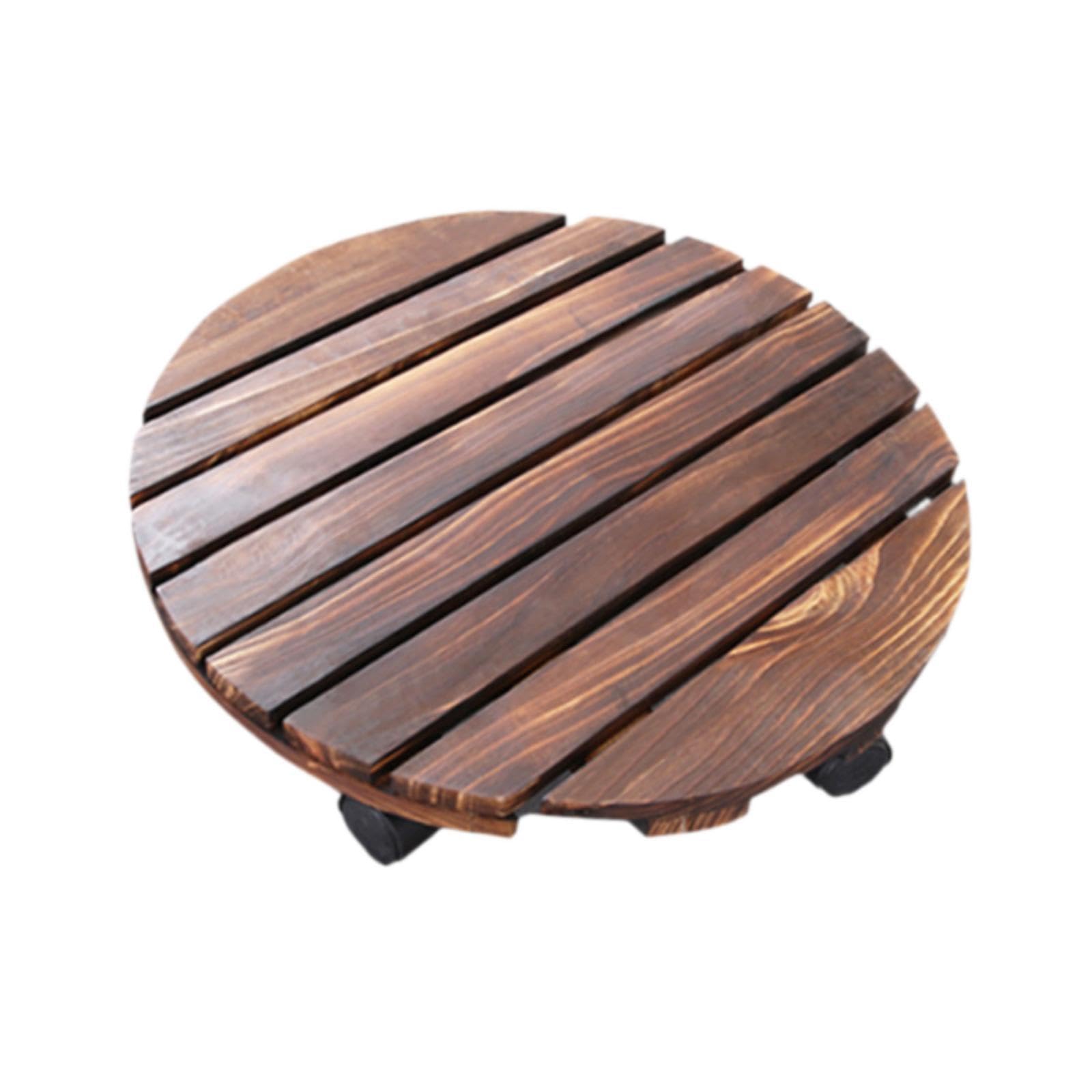 Baoblaze Support à roulettes en Bois pour Pot de Fleurs avec roulettes pivotantes pour Jardin intérieur et extérieur, 40 Cm