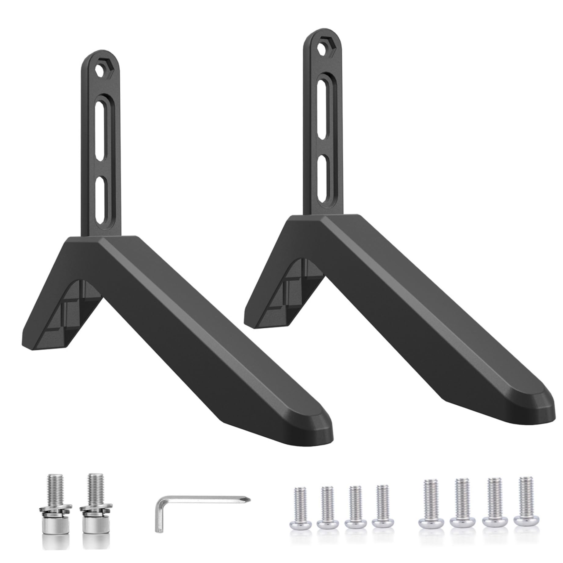 2 Pezzi Black TV Stand in Alluminio in Lega Universale Television Stand per 32-75 TV Pesante Stabile Stabile Accessori sostitutivi