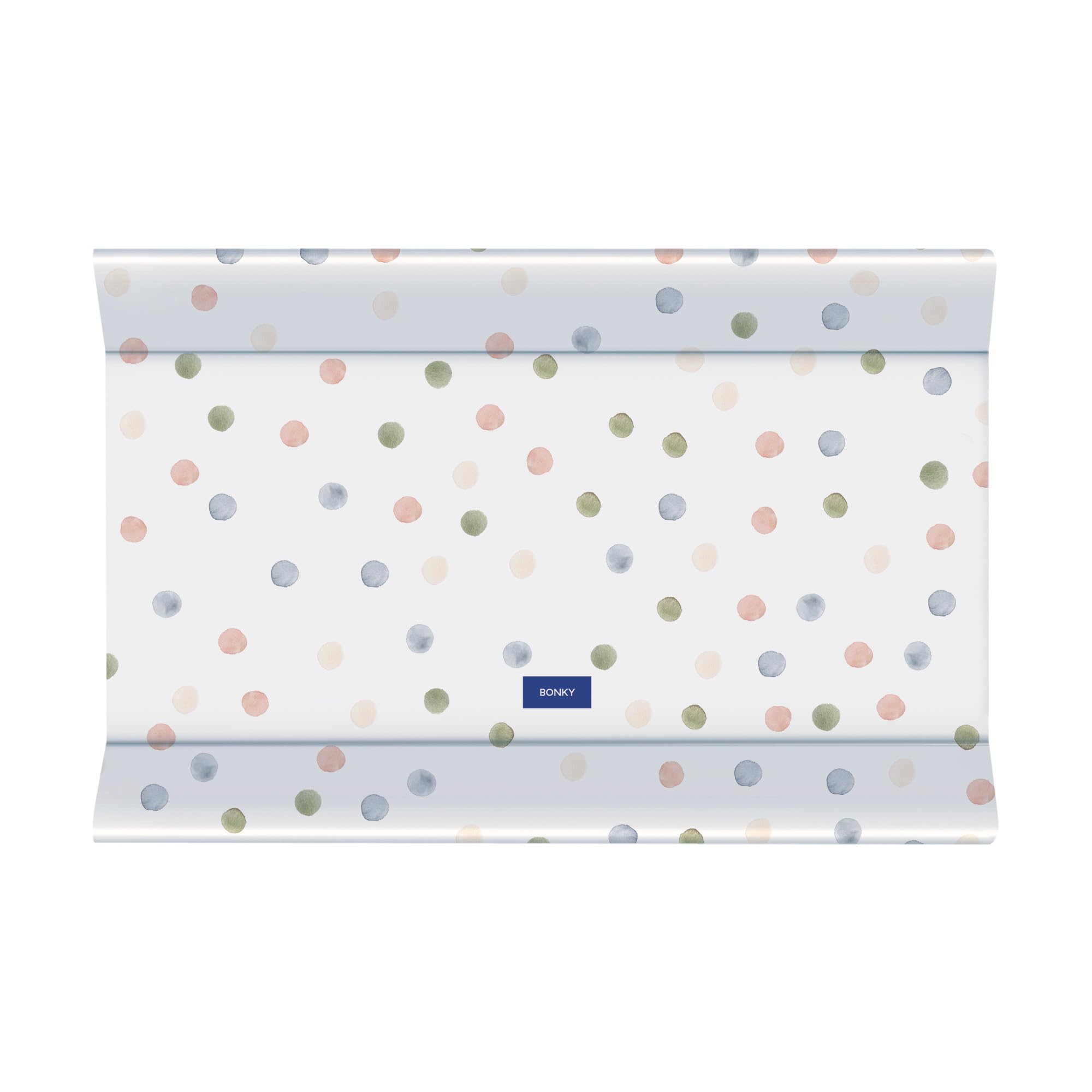 Bonky® Materassino Fasciatoio 80x50 cm con Bordo Rialzato – Fasciatoio Neonato Morbido e Impermeabile, Certificato Öko-Tex, Cuscino Lavabile per Bambini e Bambine - Puntini colorati