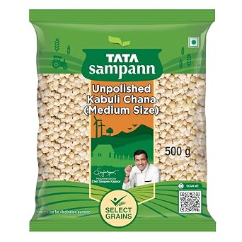 Tata Sampann Unpolished Kabuli Chana, 500 g, Medium Size