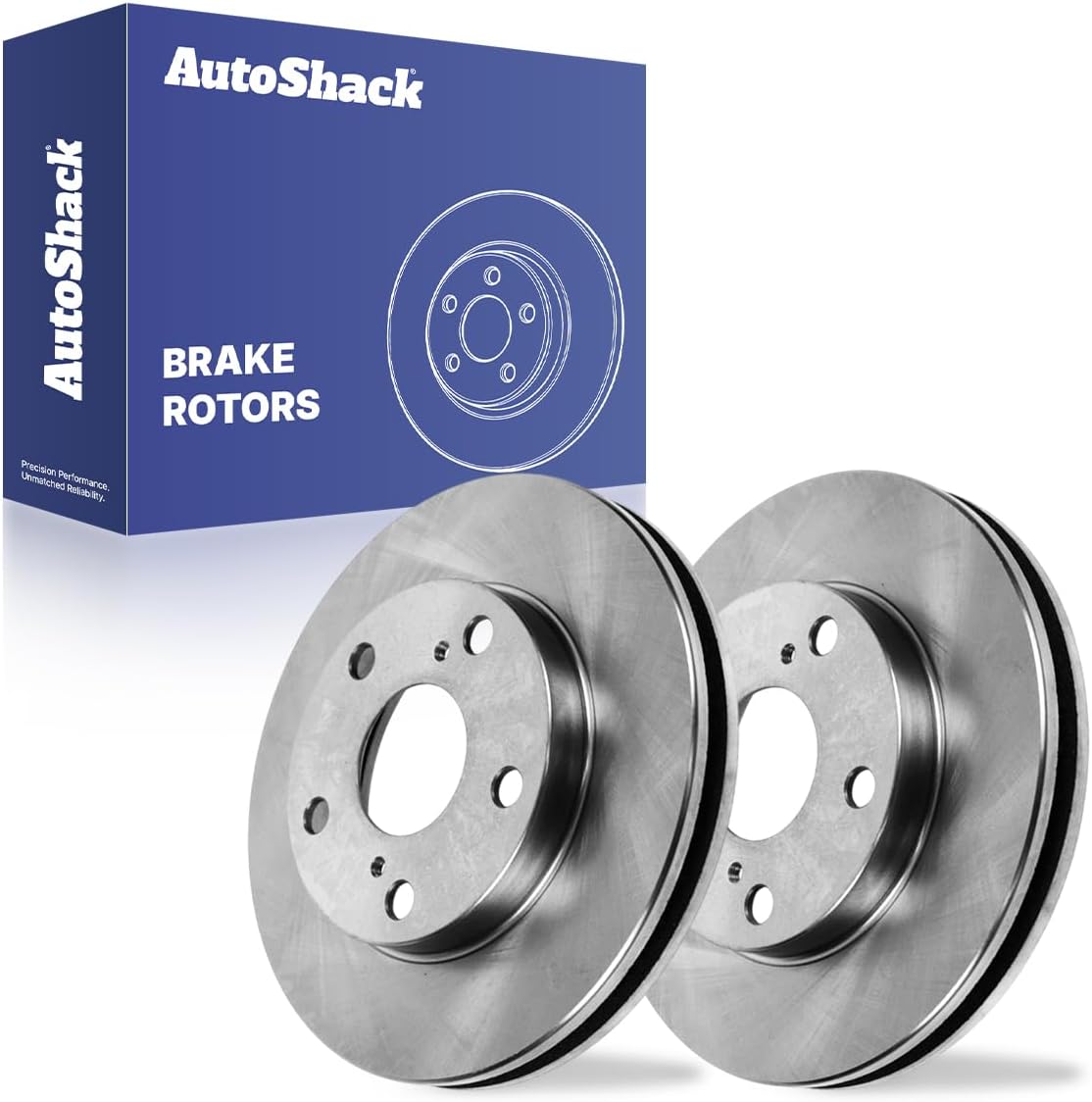 AutoShack Front Vented Brake Rotors 2-PC Set Replacement for 1992-2001 Toyota Camry 10.03" (254.8 mm)