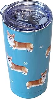 E&S Imports Welsh Corgi SERENGETI 16 Oz. Stainless Steel, Vacuum Insulated Tumbler with Spill Proof Lid - 3D Print - Insulated Travel mug for Hot or Cold Drinks (115-100)