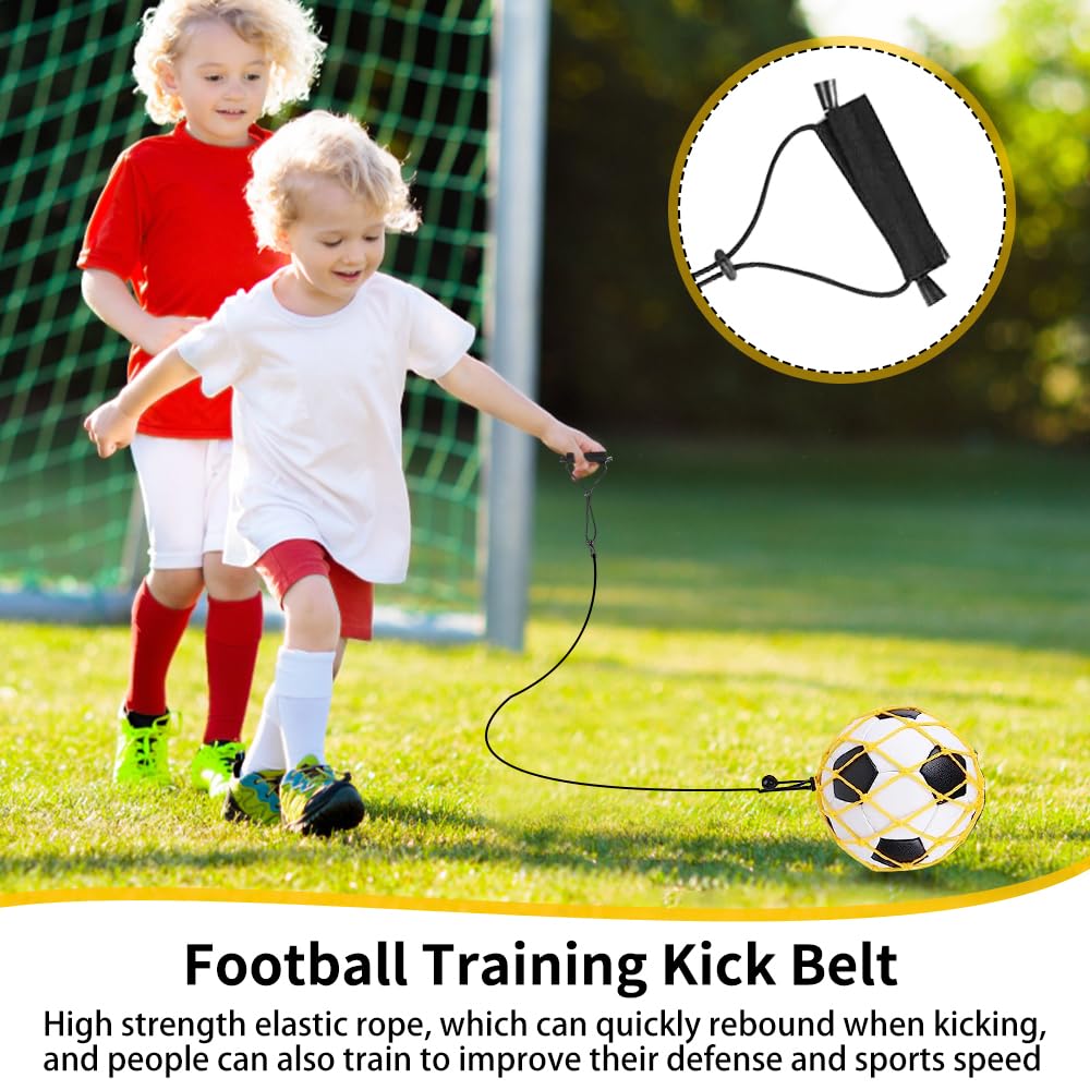 Fútbol Trainer , Cinturón de Entrenamiento de Fútbol Solo Practice Training Habilidades Ajustable Trainer Banda Entrenador para Niños y Adultos Se Adapta a la Bola 3, 4 y 5