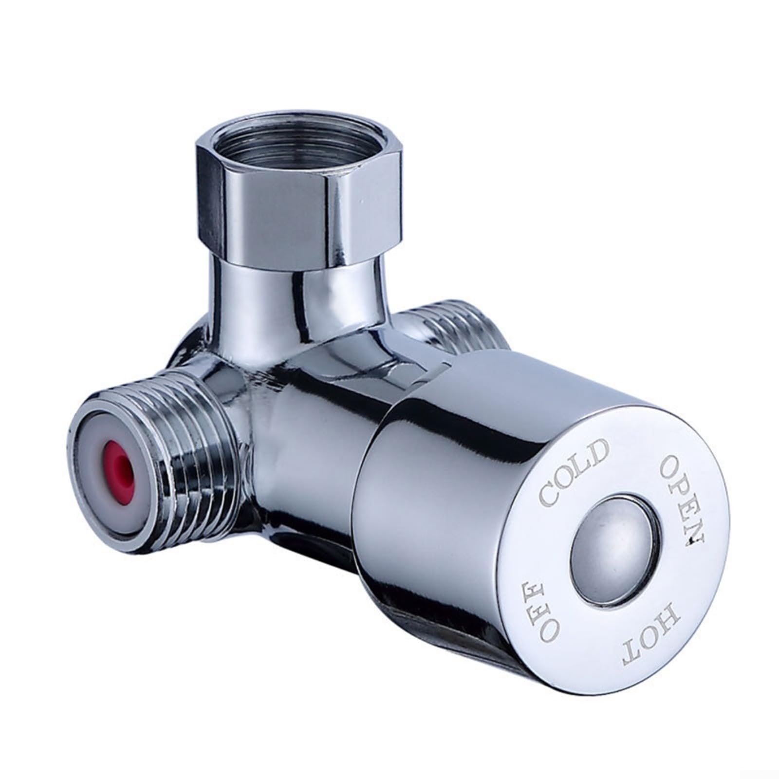 Mitigeur thermostatique pour eau chaude et froide - Contrôle de la température - En alliage de zinc - Robinet de douche pour salle de bain - Anti-brûlure - Finition argentée