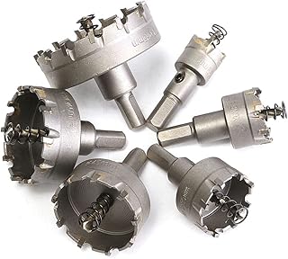 SagaSave Carbide Hole Cutter Set,Long Life Hole Saw Kit for Hard Metal,6-Piece(22mm 30mm 35mm 45mm 50mm 65mm)â€¦