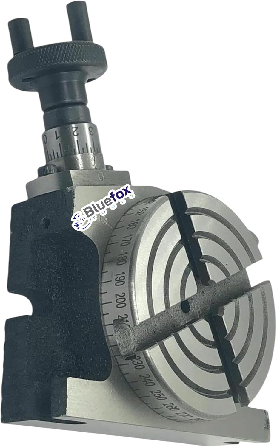 Bluefox 3" (80mm) Rotary Table Horizontal & Vertical HV Milling Table with 4 T-Slot Bolting for Precision Metalworking & CNC Machining Tools – Durable Cast Iron Body