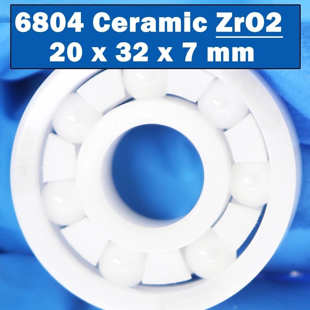 DUKUTS 6804 Full Ceramic Bearing (1 PC) 20 * 32 * 7 mm ZrO2 Material 6804CE All Zirconia Ceramic 6804 Ball Bearings