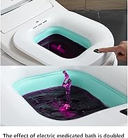 Vista 5 de Bañera eléctrica para asiento de inodoro plegable para hemorroides, cuidado posparto, alivia y limpia la vagina y el anal para mujeres embarazadas