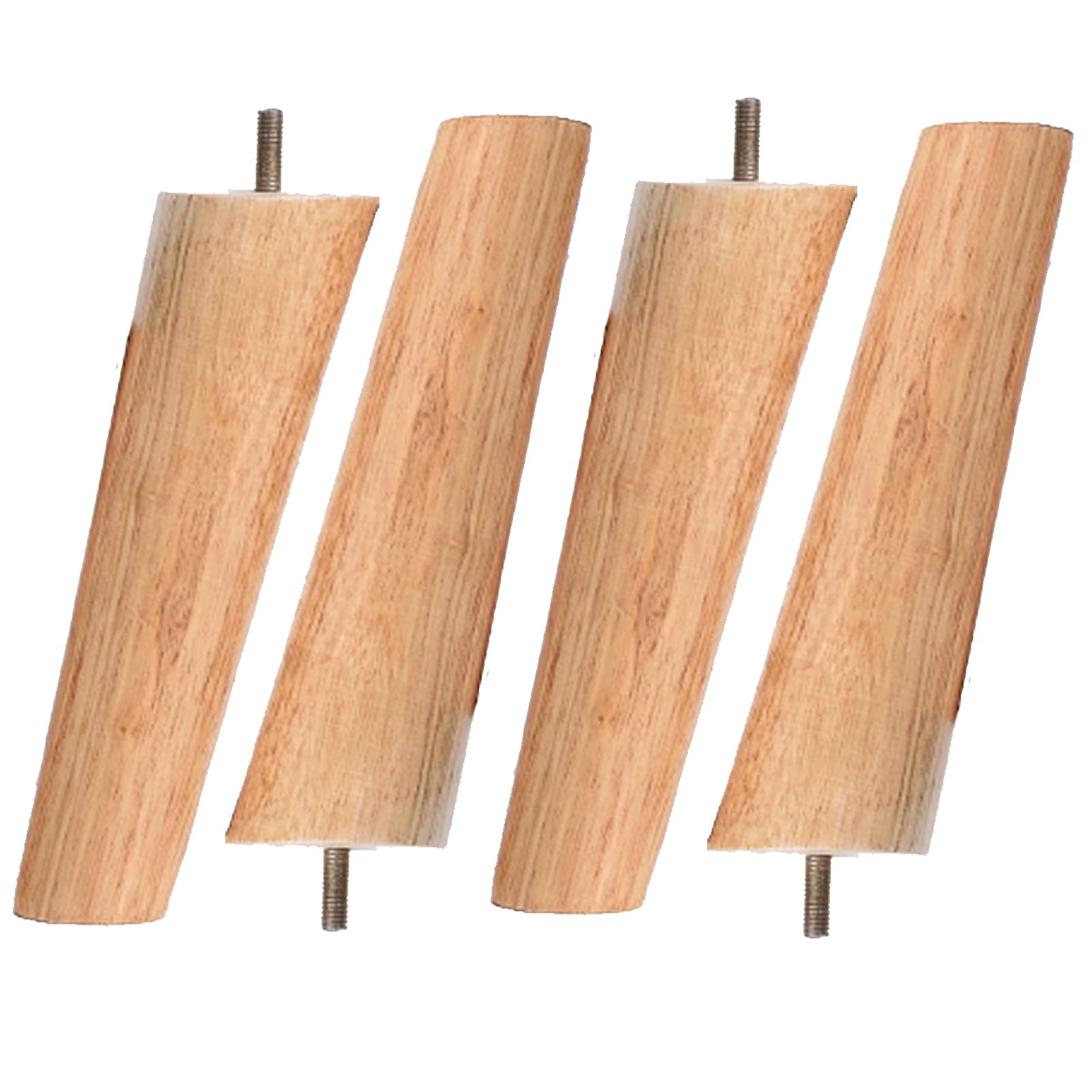Gambe per mobili in Legno massello, Set di 4 Piedini di Ricambio in Legno per Divano Letto, Poltrona, Mobile, tavolino da caffè, Gambe per Tavolo in Legno di Gomma con bulloni M8 preforati,