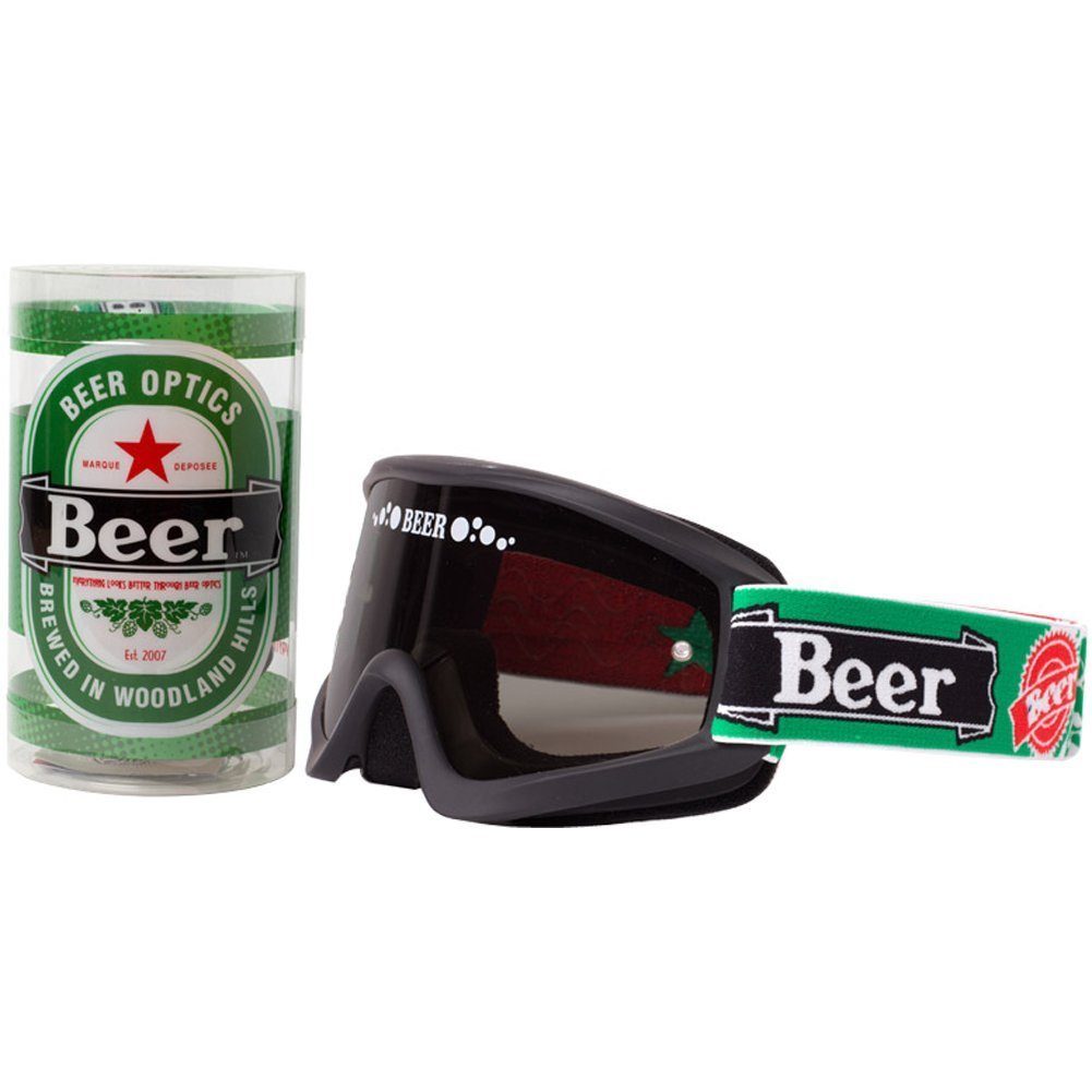Beer Optics Heiny Limited Edition Dry Beer Goggles Adult Off-Road Motorcycle Goggles Eyewear - Shiny Black / One Size Fits All, Eyewear
