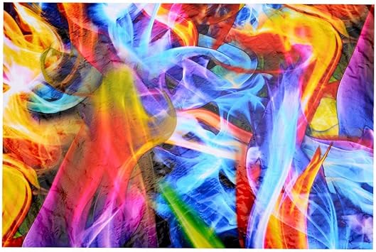 Rainbow Flames Hydrographic Film Water Transfer Printing Film Hydro Dip Film 50cmX100cm