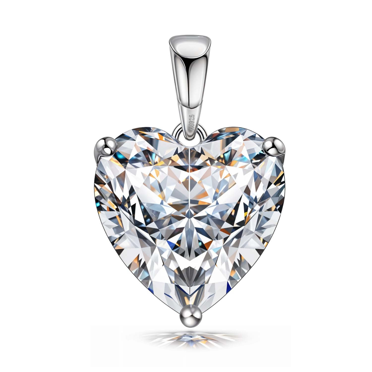 HighSpark Heart Solitaire Pendant| 92.5 Sterling Silver & Diamond Like Brilliance Sparkling Zirconia for that Stunning Shine | Lovely Gift