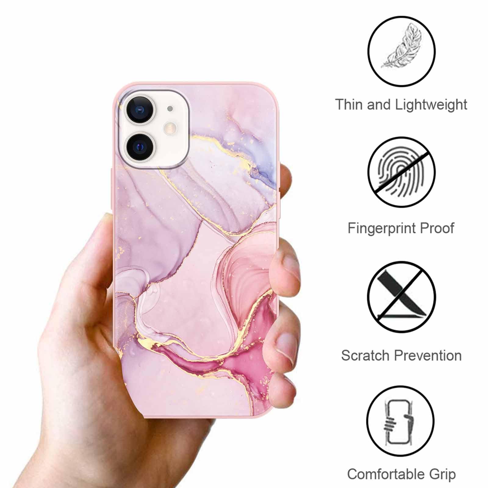 Handyhülle Für IPhone 12 / IPhone 12 Pro 6,1 Zoll – Marmor-Muster, Weiches Silikon & Stoßfester Bumper, Schützend & Stylisch