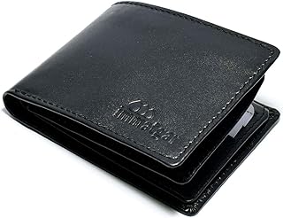 محفظة فاخرة عصرية ومتينة من جلد البقر المصري متعددة الوظائف لحمل العديد من البطاقات والعملات المعدنية مع سحاب، هدايا للرجال والاباء (كاجوال 8 - اسود)