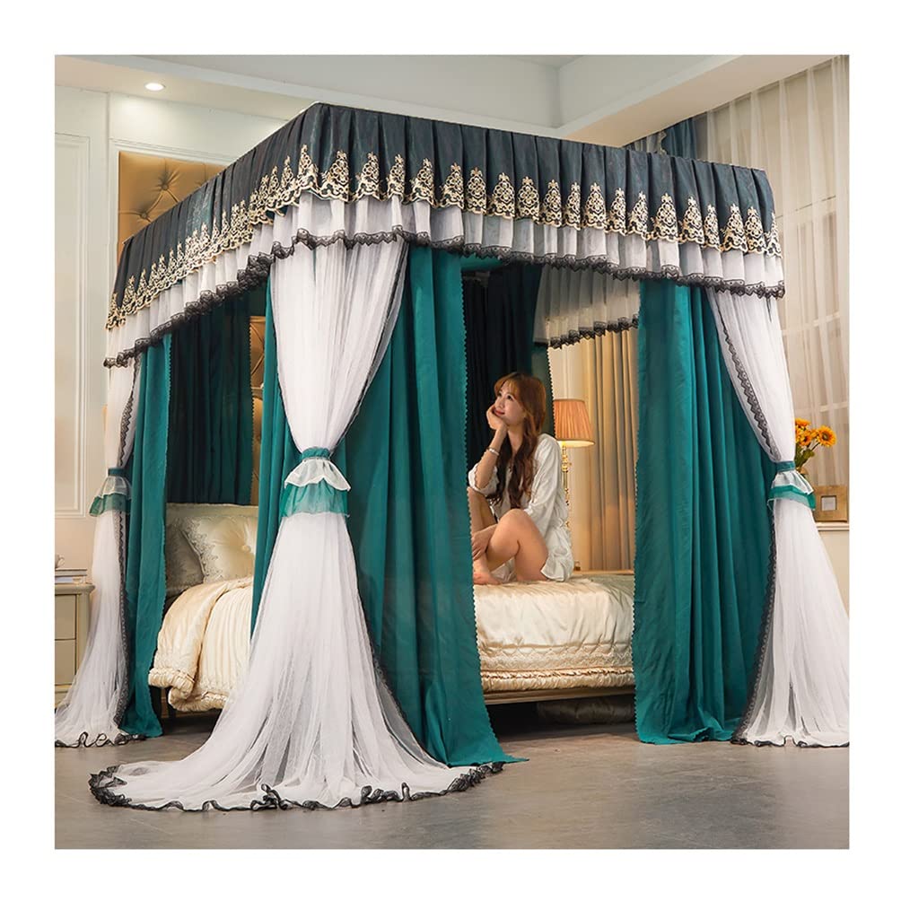 MRKU Mosquitera con Dosel para Cama Europea, Cortinas Opacas a Prueba de Polvo para literas de Princesas Adultas y niñas, para Cama Individual y Doble.