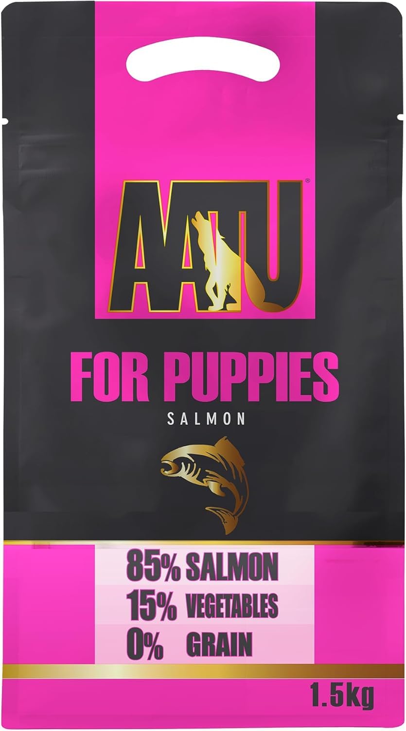 AATU 85/15 Complete Dry Puppy Food, Salmon 1.5kg - Dry Food Alternative to Raw Feeding, High Protein. No Nasties, No Fillers
