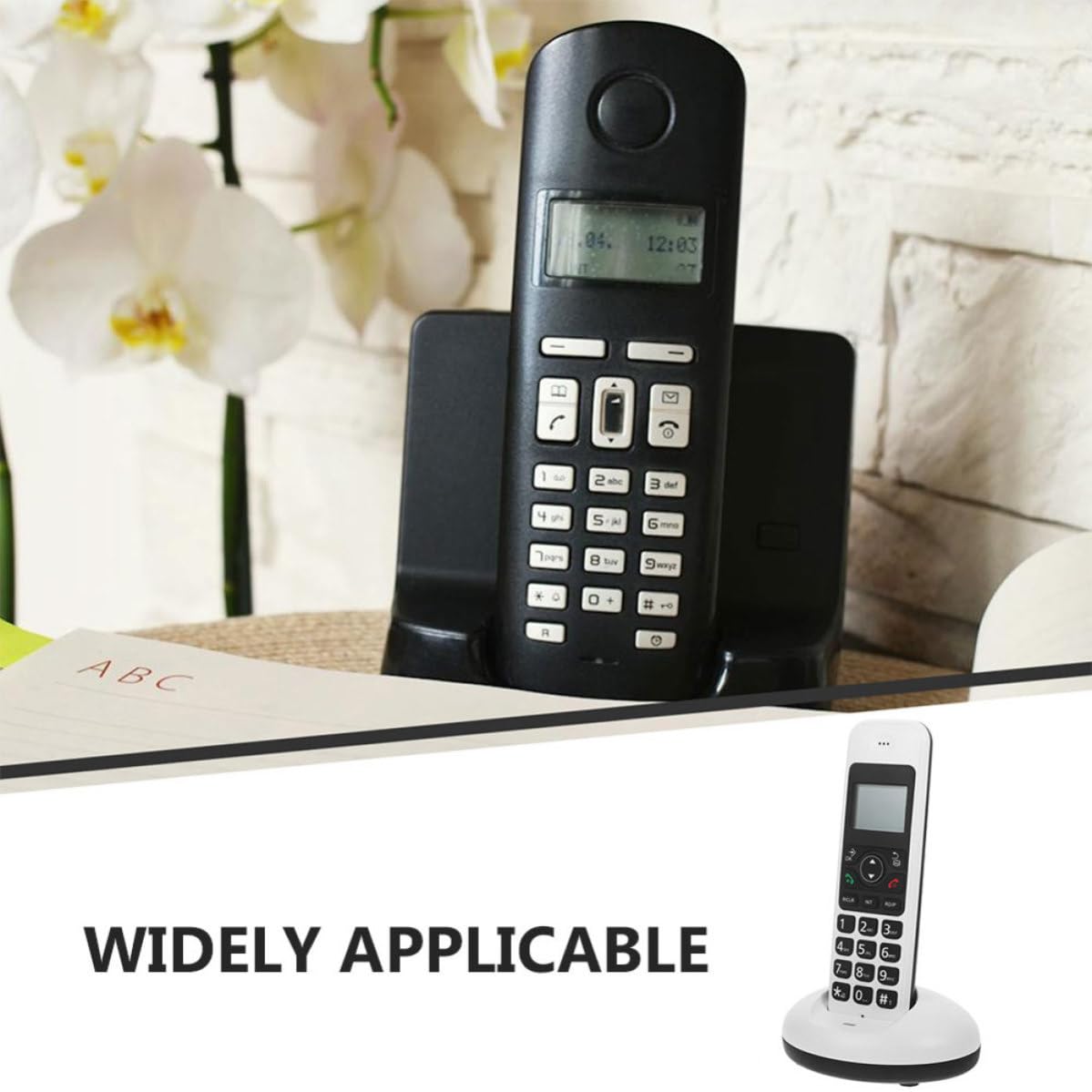 MAGICLULU Telefono Cordless Digitale a Tasti Grandi, Telefono di Casa Cordless Espandibile, Display LCD, Bianco, per Casa e Ufficio, per Anziani e Persone Vista Debole